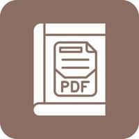 pdf-Glyphe Hintergrundsymbol mit runder Ecke vektor