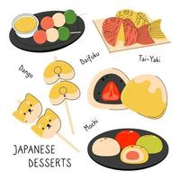 ljus vektor illustration av asiatisk mat. japansk meny, asiatisk maträtter för menyer och restauranger.