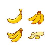 Bananen-flaches Design-Obst-Symbol. Bananen-Icon-Set. Vektor. vektor