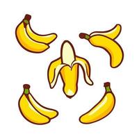 Bananen-flaches Design-Obst-Symbol. Bananen-Icon-Set. Vektor. vektor