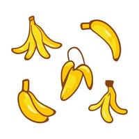 Bananen-flaches Design-Obst-Symbol. Bananen-Icon-Set. Vektor. vektor