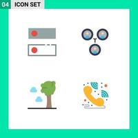 satz von 4 modernen ui symbolen symbole zeichen für dns natur werkzeuge sozialer helpdesk editierbare vektordesignelemente vektor