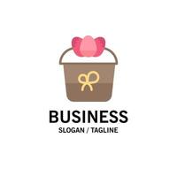 geschenk dekoration ostern blume pflanze business logo vorlage flache farbe vektor