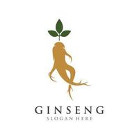 logotyp design av naturlig ginseng ört växt och leaves.logo för företag, ört, blommigt. vektor