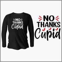 nein danke Amor-T-Shirt-Design mit Vektor
