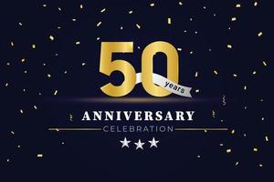 50 Jahre Jubiläum goldene Zahl und Bannerdesign. vektor