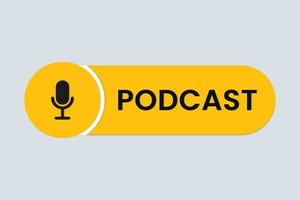 podcast geometrisk bricka med mikrofon ikon. vektor