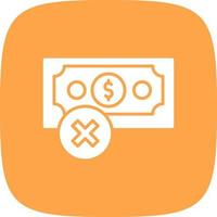 kein Geld kreatives Icon-Design vektor