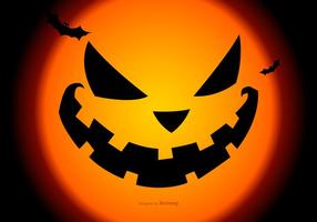 Spooky Pumpkin Face Halloween Bakgrund vektor