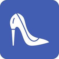 High Heels Glyphe Hintergrundsymbol mit runder Ecke vektor