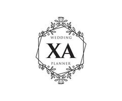 xa initialen brief hochzeitsmonogramm logos sammlung, handgezeichnete moderne minimalistische und florale vorlagen für einladungskarten, save the date, elegante identität für restaurant, boutique, café im vektor