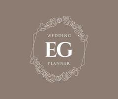 z. B. Initialen Brief Hochzeit Monogramm Logos Sammlung, handgezeichnete moderne minimalistische und florale Vorlagen für Einladungskarten, Save the Date, elegante Identität für Restaurant, Boutique, Café im Vektor