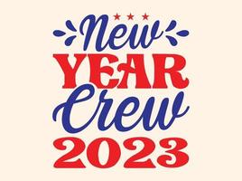 frohes neues Jahr Svg-Design, frohes neues Jahr 2023 T-Shirt-Design vektor