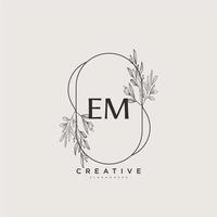 em Beauty Vector Initial Logo Art, Handschrift Logo der Erstunterschrift, Hochzeit, Mode, Schmuck, Boutique, floral und botanisch mit kreativer Vorlage für jedes Unternehmen oder Geschäft.