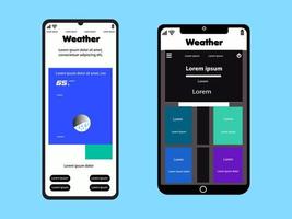 väder prognos gränssnitt design för mobil Ansökan vektor