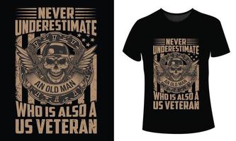 T-Shirt-Design für Armeeveteranen vektor