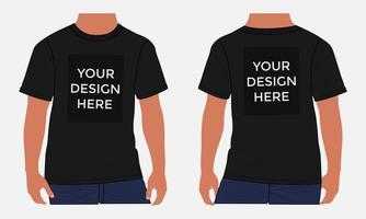 Kurzarm-T-Shirt-Vektor-Illustrationsmodell-Vorlage für Männer und Jungen. vektor