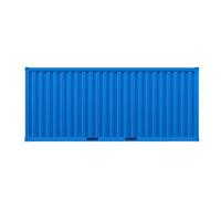 realistischer detaillierter 3d-frachtcontainer blau. Vektor