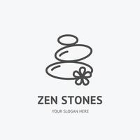 zen stenar tecken tunn linje ikon emblem begrepp. vektor