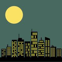 Stadtansicht-Vektordesign nachts vektor