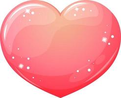 tecknad serie rosa hjärta med glitter på transparent bakgrund vektor