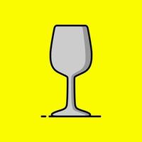vin glas ikon vektor design i klotter stil