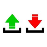 Auf- und Abwärtspfeil-Icon-Vektordesign zum Hoch- und Herunterladen vektor