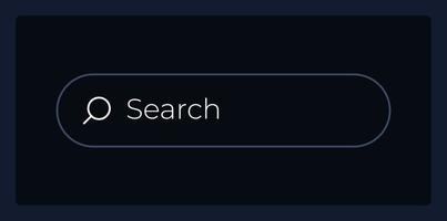 suchleiste ui-elementvorlage. Textfeld. bearbeitbare isolierte Vektor-Dashboard-Komponente. flache Benutzeroberfläche. visuelle Datenpräsentation. Webdesign-Widget für mobile Anwendung mit dunklem Thema vektor