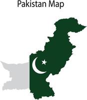 Pakistan Karte Vektor Illustration Nationalflagge im Hintergrund