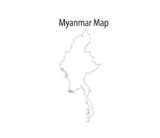 myanmar karte linie kunst vektorillustration vektor