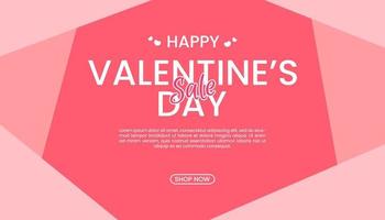glücklicher valentinstagverkauf auf rosa hintergrund vektor