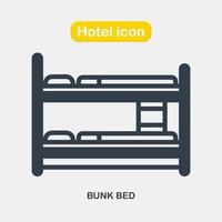 Etagenbett-Symbolvektor. einfache herberge und hotelikone. flache vektorillustration vektor