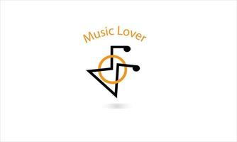 musik älskare ikoniska logotyp vektor