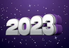 2023 ny år 3d effekt. ny år önskar kort, lyx 2023 ny år inbjudan kort. vektor