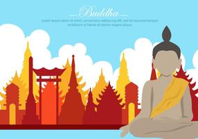 Buddha In The Temple Vector