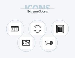 sport linje ikon packa 5 ikon design. . linje. fält. Avsluta. syn vektor