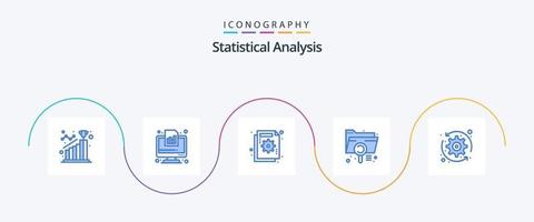 statistisk analys blå 5 ikon packa Inklusive dokumentera. analys. Graf. Graf. Diagram vektor