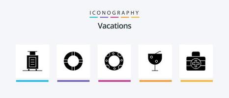 Urlaub Glyphe 5 Icon Pack inklusive . ic. medici .. kreatives Ikonendesign vektor