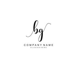 första bg skönhet monogram och elegant logotyp design, handstil logotyp av första signatur, bröllop, mode, blommig och botanisk med kreativ mall. vektor