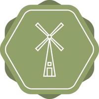 einzigartiges Symbol für Windmühlenvektorlinie vektor