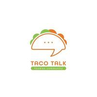 enkel mexikansk taco prata översikt logotyp ikon vektor