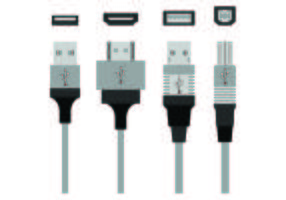 Set av USB-portikoner vektor