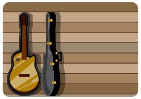 Klassische Gitarren-Fall mit hölzernen Hintergrund Vektor