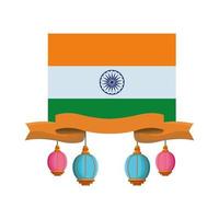 Indiens flagga tecknad komposition vektor