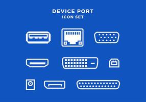 Gerät Port Icon Set Free Vector