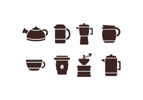 Kaffeemaschine Set Icons vektor