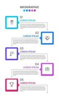 vertikaler infografik-geschäftsprozess. Timeline-Geschäftsinformationen. Vektor-Illustration. vektor