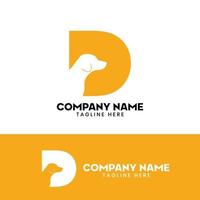 buchstabe d hund logo design template inspiration, hundevektor, anfangslogo vektor