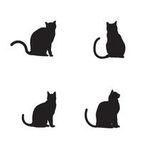Katze-Silhouette-Logo-Symbol-Vektor-Illustration-Template-Design vektor