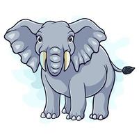 lustiger afrikanischer elefant der karikatur lokalisiert auf weißem hintergrund vektor